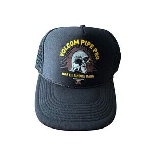 Volcom 2016 Pipe Pro North Shore Oahu Trucker Hat Black Snapback One Size